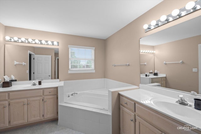 24209 Lavergne St, Plainfield, IL 60585 - bathroom with two vanities and a bath
