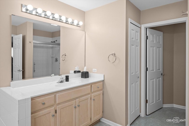 24209 Lavergne St, Plainfield, IL 60585 - full bathroom featuring vanity and a shower stall