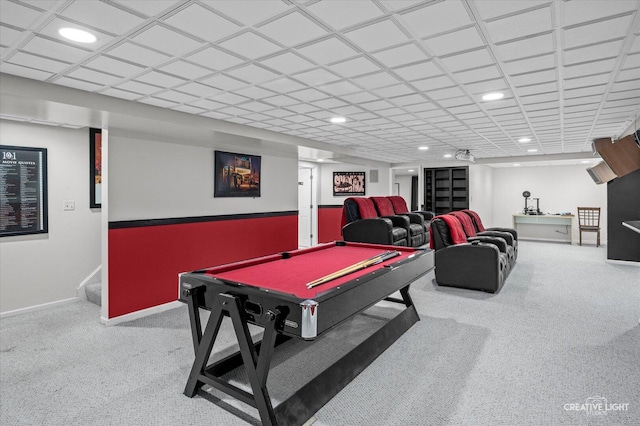 24209 Lavergne St, Plainfield, IL 60585 - rec room with carpet floors, recessed lighting, and billiards