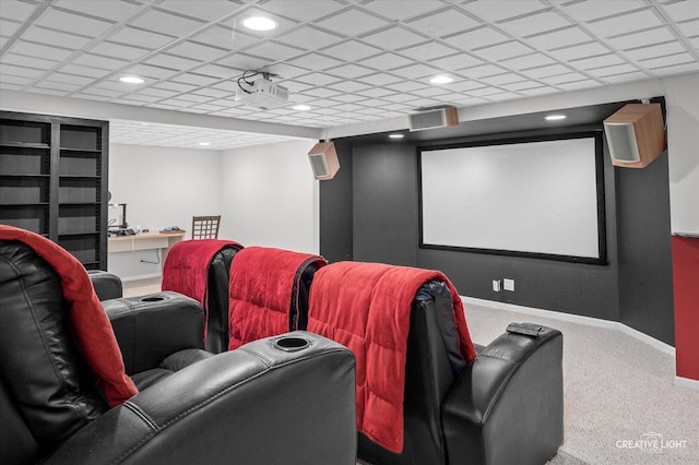 24209 Lavergne St, Plainfield, IL 60585 - carpeted home theater room featuring baseboards and recessed lighting