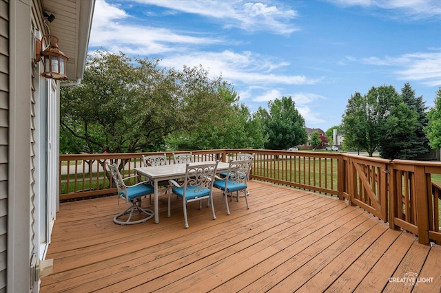 24209 Lavergne St, Plainfield, IL 60585 - deck featuring outdoor dining area and view of wooded area