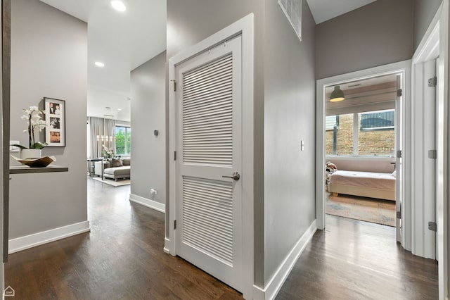 1312 W Madison St Unit 3A, Chicago, IL 60607 - corridor with dark wood-style flooring and recessed lighting