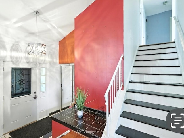 216 Cheshire Ct, Bolingbrook, IL 60440 - entrance foyer featuring stairs and a chandelier