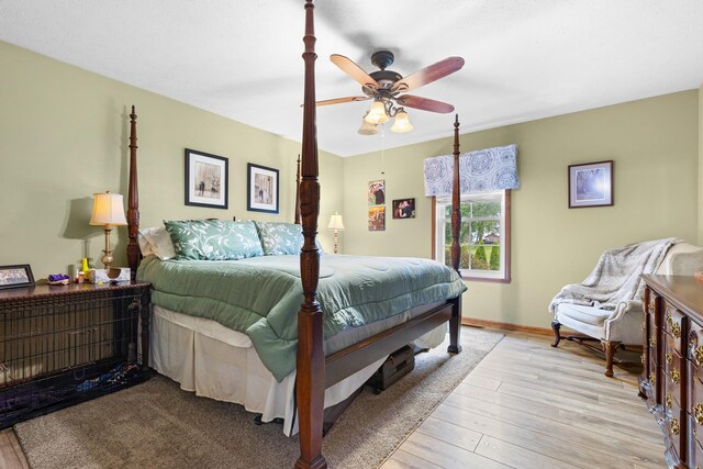 3792 Foxglove Ln, Winnebago, IL 61088 - bedroom featuring light wood-style floors and ceiling fan