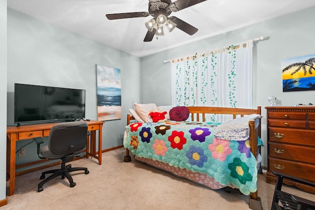 3792 Foxglove Ln, Winnebago, IL 61088 - bedroom featuring carpet, a desk, and ceiling fan