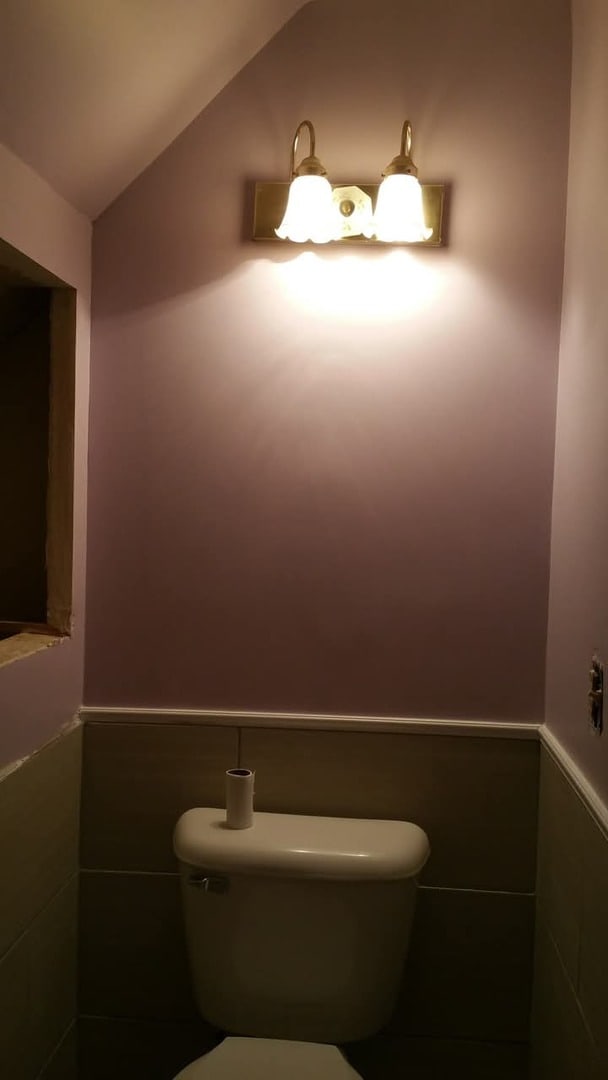 94 E Lakeview Ave, Round Lake Beach, IL 60073 - bathroom featuring vaulted ceiling and toilet