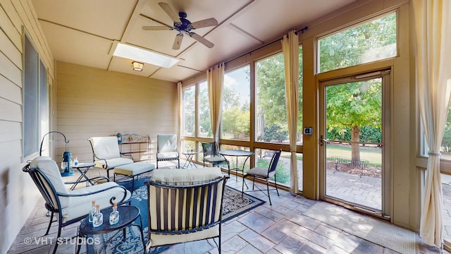 870 Legacy Rdg, Algonquin, IL 60102 - sunroom featuring a skylight and wood walls