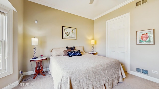 870 Legacy Rdg, Algonquin, IL 60102 - bedroom with carpet flooring, crown molding, and ceiling fan