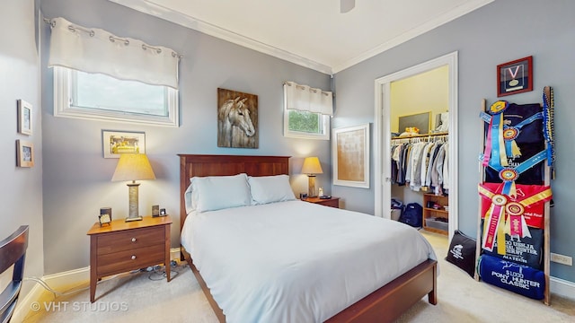 870 Legacy Rdg, Algonquin, IL 60102 - carpeted bedroom featuring ornamental molding and a closet