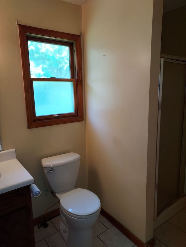 501 S Spruce St, Villa Grove, IL 61956 - full bath with vanity, a shower stall, and tile patterned flooring