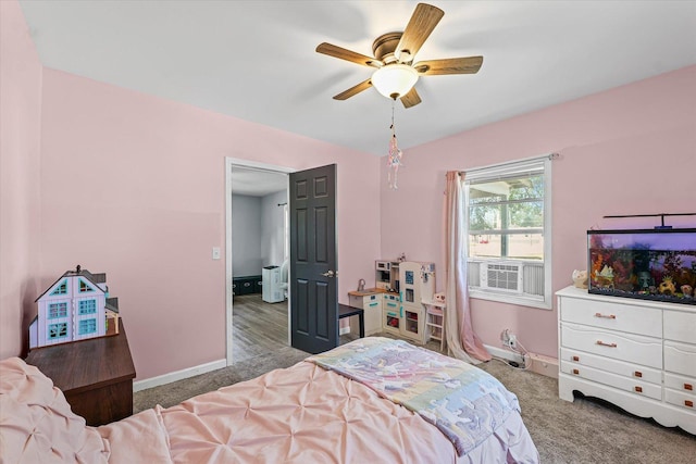201 N Sycamore St, Villa Grove, IL 61956 - carpeted bedroom featuring a ceiling fan and vaulted ceiling