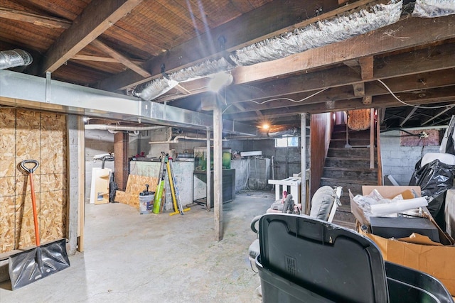 201 N Sycamore St, Villa Grove, IL 61956 - unfinished below grade area with stairs