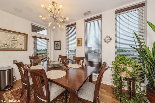 3450 S Halsted St Unit 416, Chicago, IL 60608 - dining room featuring wood finished floors and a chandelier