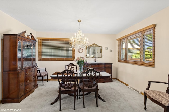 1142 N Perry Dr, Palatine, IL 60067 - dining room featuring a chandelier and light carpet