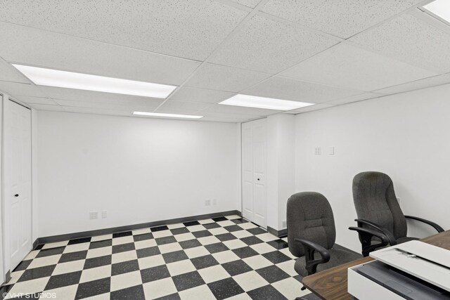 1142 N Perry Dr, Palatine, IL 60067 - unfurnished office with tile patterned floors and a drop ceiling