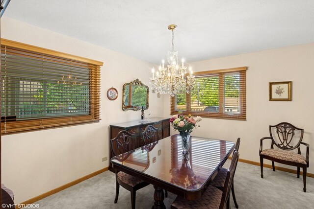 1142 N Perry Dr, Palatine, IL 60067 - dining area with light colored carpet and a chandelier