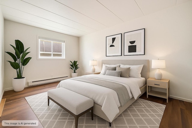 128 E Bailey Rd Unit G, Naperville, IL 60565 - bedroom with baseboard heating and wood finished floors