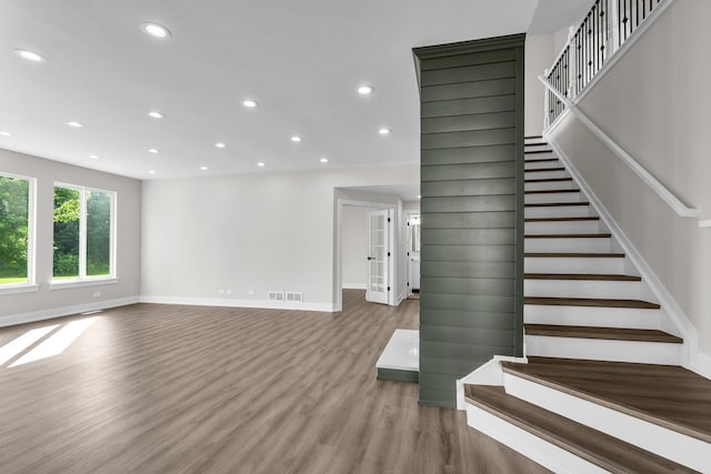 2054 S Jonathan Dr, Round Lake, IL 60073 - stairway featuring wood finished floors and recessed lighting