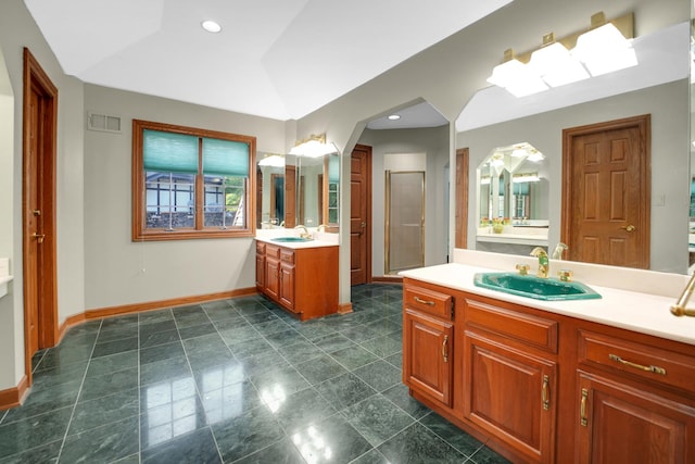 1816 Princeton Rd, Flossmoor, IL 60422 - full bathroom with a shower stall and two vanities