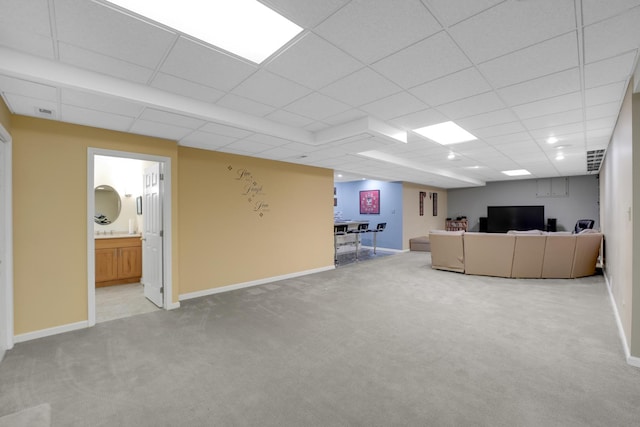 1816 Princeton Rd, Flossmoor, IL 60422 - living room with carpet, a desk, and a paneled ceiling