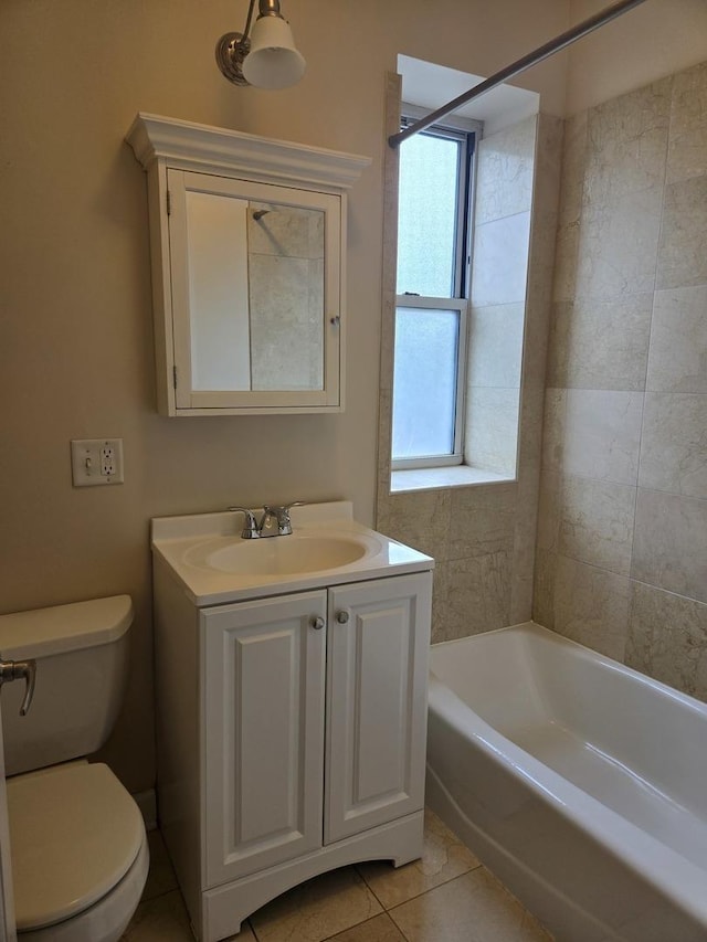 4514 N Ashland Ave Unit B2S, Chicago, IL 60640 - full bath with healthy amount of natural light, vanity, tile patterned flooring, and shower / bathtub combination