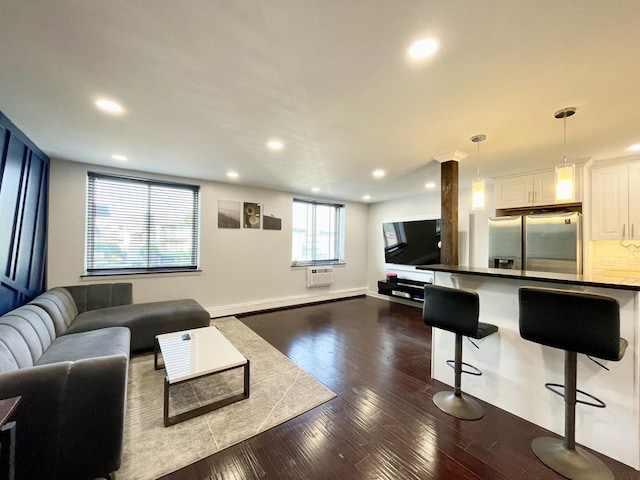 9725 S Karlov Ave Unit 208, Oak Lawn, IL 60453 - living area with recessed lighting and dark wood-type flooring