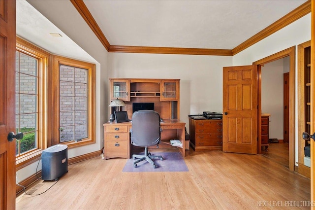 1509 Keim Ct, Saint Charles, IL 60174 - office with light wood-style flooring and crown molding