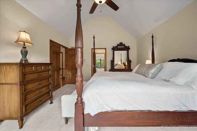 1509 Keim Ct, Saint Charles, IL 60174 - bedroom with lofted ceiling, light colored carpet, and ceiling fan