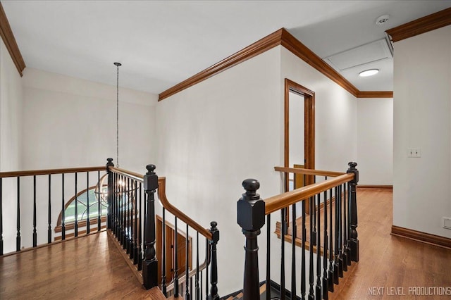 1509 Keim Ct, Saint Charles, IL 60174 - staircase with wood finished floors and crown molding