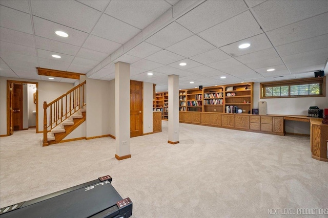 1509 Keim Ct, Saint Charles, IL 60174 - exercise area with carpet floors, recessed lighting, and built in features