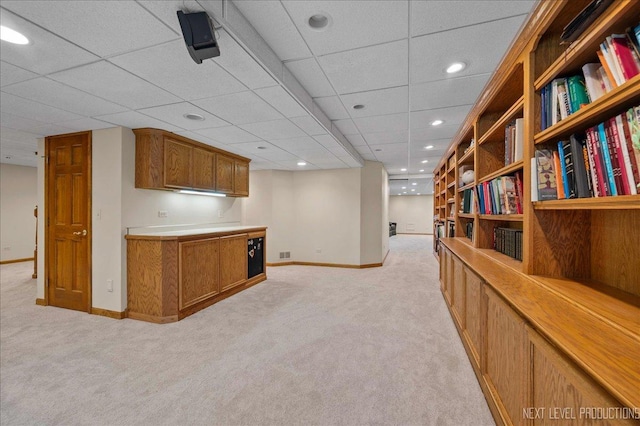 1509 Keim Ct, Saint Charles, IL 60174 - bar area featuring light carpet, recessed lighting, and a drop ceiling