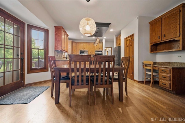 1509 Keim Ct, Saint Charles, IL 60174 - dining room with light wood-type flooring, recessed lighting, and built in desk