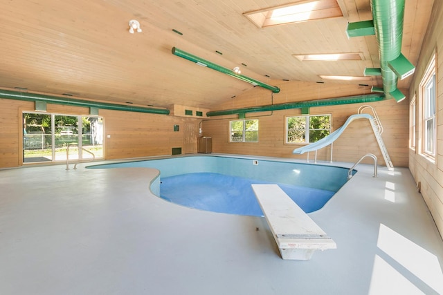 160 E Terra Cotta Ave, Crystal Lake, IL 60014 - view of swimming pool featuring a jacuzzi, a water slide, and a diving board