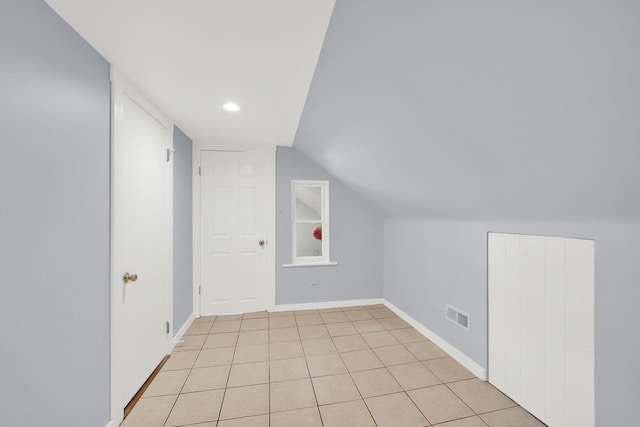 3826 S Honore St, Chicago, IL 60609 - additional living space with lofted ceiling, light tile patterned floors, and recessed lighting