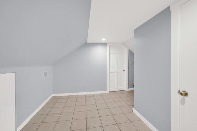 3826 S Honore St, Chicago, IL 60609 - bonus room featuring lofted ceiling, recessed lighting, and light tile patterned floors