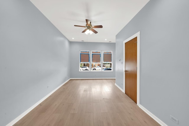 3826 S Honore St, Chicago, IL 60609 - empty room featuring ceiling fan and light wood-style flooring