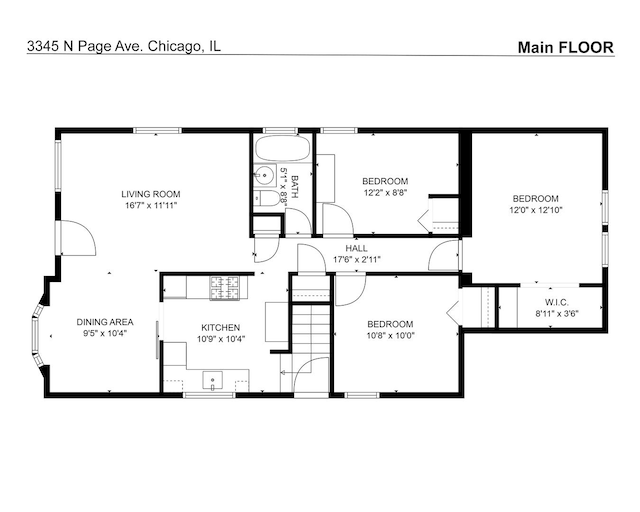 3345 N Page Ave, Chicago, IL 60634 - view of floor plan / room layout