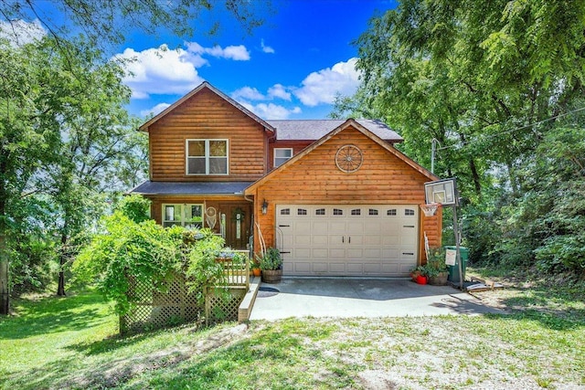 6 Barbados Ct N, Putnam, IL 61560 - rustic home featuring an attached garage, driveway, and a front lawn
