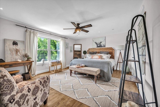 6 Barbados Ct N, Putnam, IL 61560 - bedroom with wood finished floors and a ceiling fan