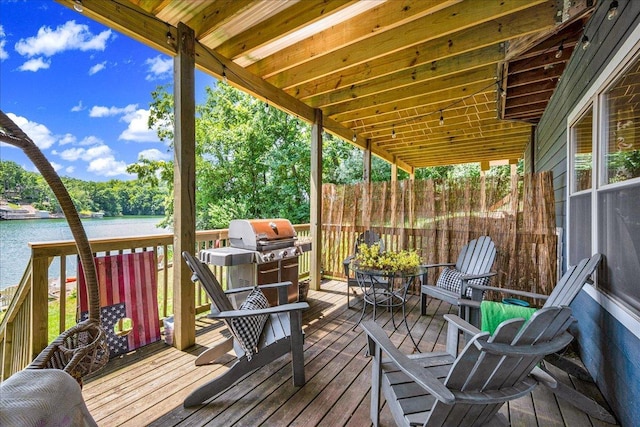 6 Barbados Ct N, Putnam, IL 61560 - wooden deck featuring a water view and grilling area