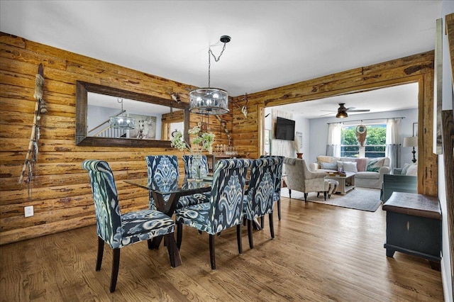 6 Barbados Ct N, Putnam, IL 61560 - dining area featuring wood finished floors and rustic walls