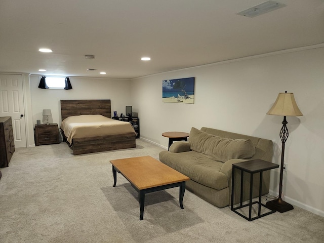 1948 Boeger Ave, Westchester, IL 60154 - bedroom with light colored carpet, recessed lighting, and crown molding