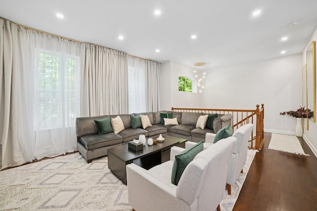 234 Cassidy Ln, Elgin, IL 60124 - living area featuring wood-type flooring and recessed lighting