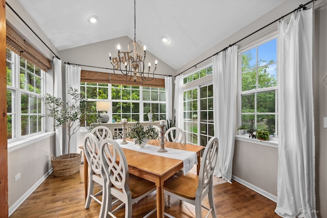 1728 Briarheath Dr, Aurora, IL 60505 - sunroom with lofted ceiling, plenty of natural light, and a chandelier