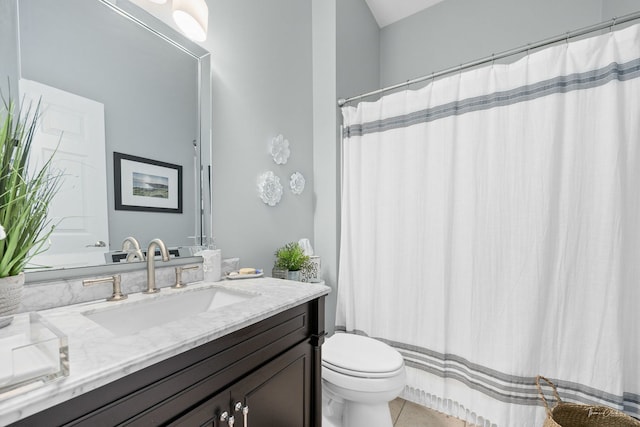 1728 Briarheath Dr, Aurora, IL 60505 - bathroom featuring vanity, tile patterned floors, and a shower with shower curtain