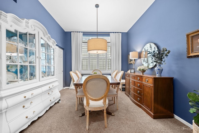 1728 Briarheath Dr, Aurora, IL 60505 - carpeted dining area featuring baseboards and vaulted ceiling