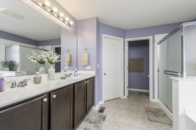 1444 Baroque Ave, Volo, IL 60073 - full bathroom with double vanity, a stall shower, and a tub