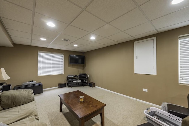 1444 Baroque Ave, Volo, IL 60073 - carpeted living area with recessed lighting and a paneled ceiling