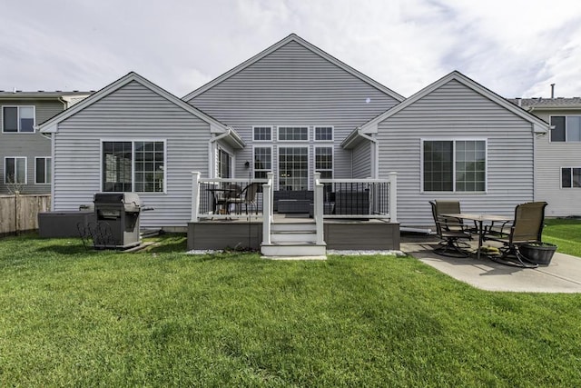 1444 Baroque Ave, Volo, IL 60073 - rear view of property with a lawn, a deck, and a patio