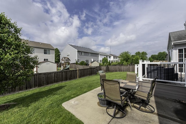1444 Baroque Ave, Volo, IL 60073 - fenced backyard with a residential view, a patio area, and outdoor dining area